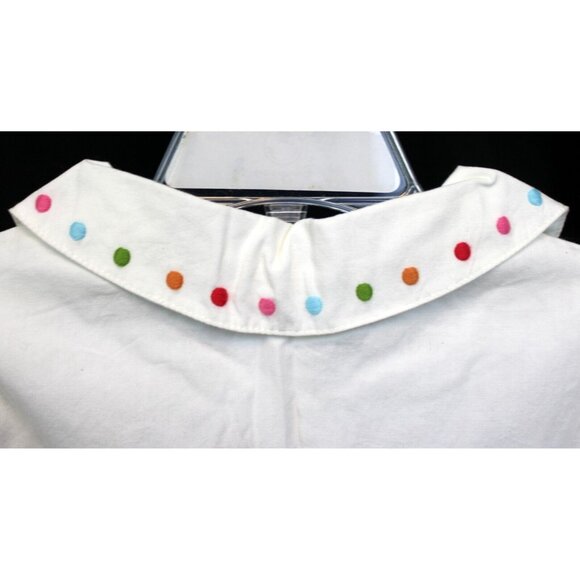 2007 Gymboree Cupcake Cutie White Shirt Blouse Embroidered Dots Button Up Sz 5 - Picture 3 of 5